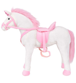 Jouet en peluche Licorne Blanc et rose XXL