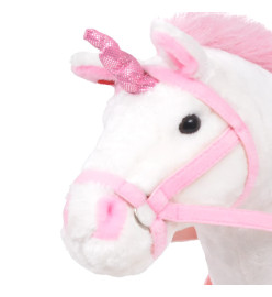 Jouet en peluche Licorne Blanc et rose XXL