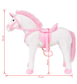 Jouet en peluche Licorne Blanc et rose XXL