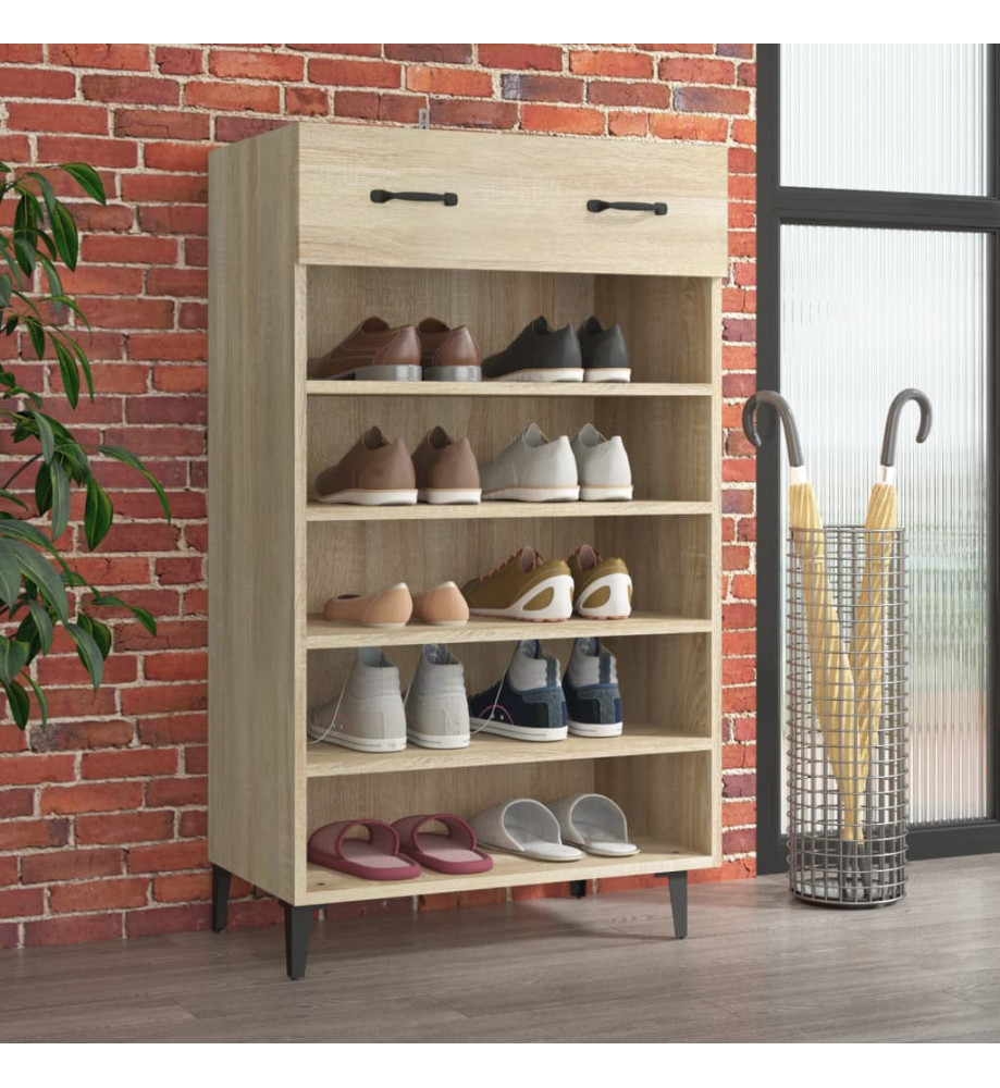 Armoire à chaussures Chêne sonoma 60x35x105cm Bois d'ingénierie