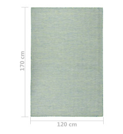 Tapis à tissage plat d'extérieur 120x170 cm Turquoise