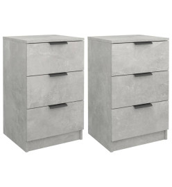 Tables de chevet 2 pcs Gris béton 40x36x65 cm