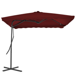 Parasol d'extérieur avec mât en acier Bordeaux 250x250x230 cm