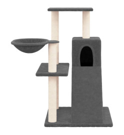 Arbre à chat avec griffoirs en sisal Gris foncé 82 cm