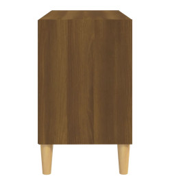 Meuble TV avec pieds en bois massif Chêne marron 69,5x30x50 cm