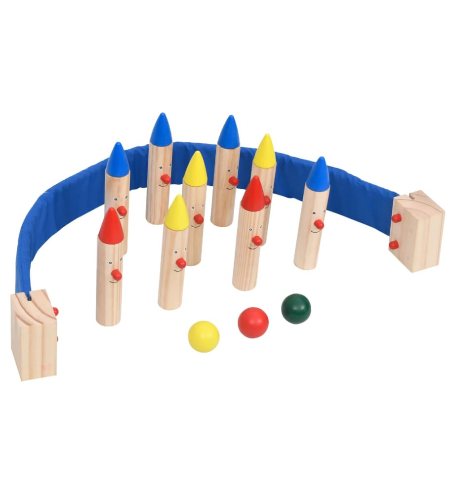 Jeu de bowling Multicolore Bois de pin massif