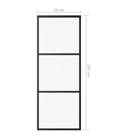 Porte coulissante Verre ESG et aluminium 76x205 cm Noir