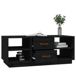 Table basse Noir 100x50x41 cm Bois massif de pin