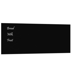 Tableau noir magnétique mural Noir 100x40 cm Verre trempé