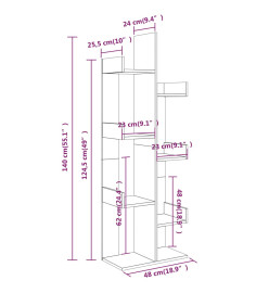 Bibliothèque 48x25,5x140 cm Chêne fumé Bois d'ingénierie