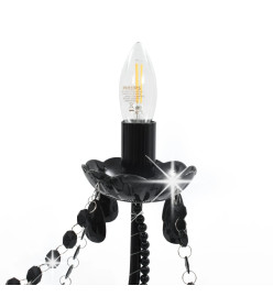 Lustre à perles Noir 8 ampoules E14