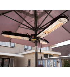 Sunred Chauffage pour parasol 2000 W Halogène Noir et argenté PH10