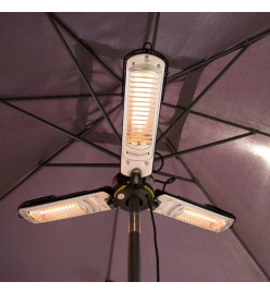 Sunred Chauffage pour parasol 2000 W Halogène Noir et argenté PH10