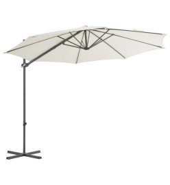 Parasol en porte-à-faux avec mât en acier Sable 300 cm