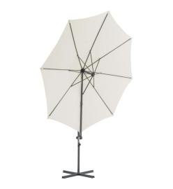 Parasol en porte-à-faux avec mât en acier Sable 300 cm