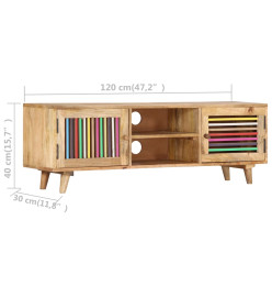 Meuble TV 120x30x40 cm Bois massif de manguier