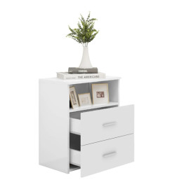 Tables de chevet 2 pcs Blanc brillant 50x32x60 cm