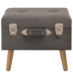 Tabourets de rangement 3 pcs Gris Velours