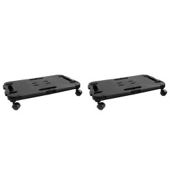 Chariots de transport 2 pcs noir polypropylène 200 kg