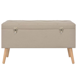 Tabourets de rangement 3 pcs Beige Tissu