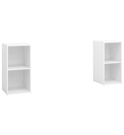 Meubles TV 2 pcs Blanc brillant 72x35x36,5 cm Aggloméré