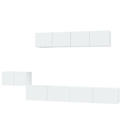 Ensemble de meubles TV 5 pcs Blanc brillant Bois d'ingénierie