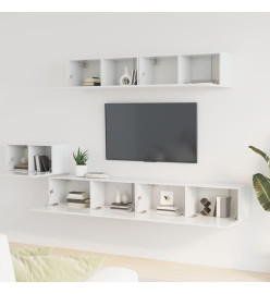 Ensemble de meubles TV 5 pcs Blanc brillant Bois d'ingénierie