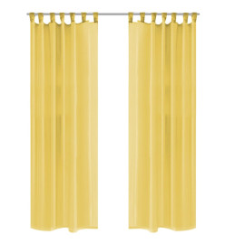 Rideau occultant 2 pcs Voile 140 x 175 cm Jaune