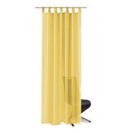 Rideau occultant 2 pcs Voile 140 x 175 cm Jaune