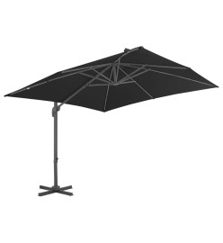 Parasol déporté avec mât en aluminium 3x3 m Noir