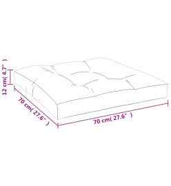 Coussin de palette anthracite 70x70x12 cm tissu