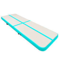 Tapis gonflable de gymnastique avec pompe 300x100x20cm PVC Vert