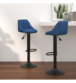 Tabourets de bar lot de 2 bleu velours