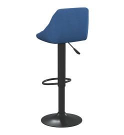 Tabourets de bar lot de 2 bleu velours