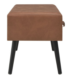 Banc avec tiroirs 80 cm Marron foncé Similicuir