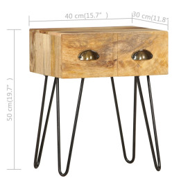 Table de chevet 40 x 30 x 50 cm Bois de manguier massif