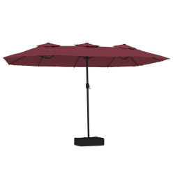 Parasol à double tête rouge bordeaux 449x245 cm