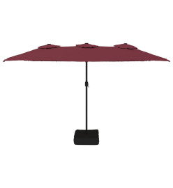 Parasol à double tête rouge bordeaux 449x245 cm