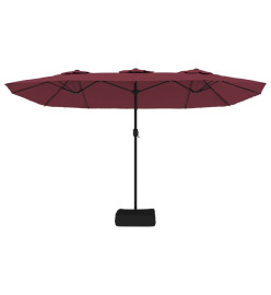 Parasol à double tête rouge bordeaux 449x245 cm