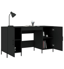 Bureau noir 140x50x75 cm bois d'ingénierie