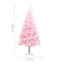 Sapin de Noël artificiel avec support rose 180 cm PVC