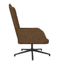 Chaise de relaxation avec tabouret Marron Tissu