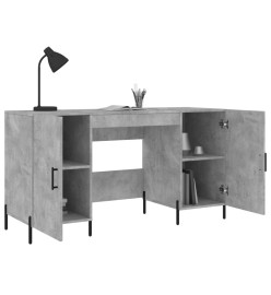 Bureau gris béton 140x50x75 cm bois d'ingénierie