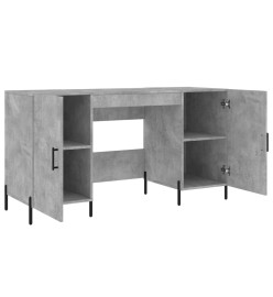 Bureau gris béton 140x50x75 cm bois d'ingénierie