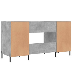 Bureau gris béton 140x50x75 cm bois d'ingénierie