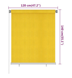 Store roulant d'extérieur 120x140 cm Jaune PEHD