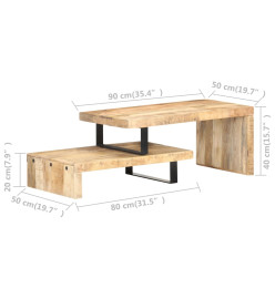 Ensemble de table basse 2 pcs Bois de manguier massif