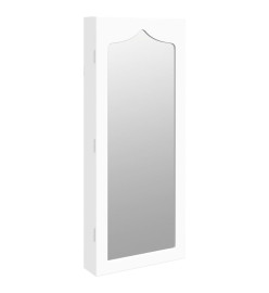 Armoire à bijoux avec miroir murale blanc 37,5x10x90 cm