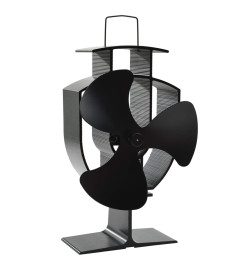 Ventilateur de poêle alimenté par chaleur 3 pales Noir