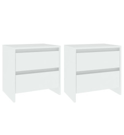 Tables de chevet 2 pcs Blanc 45x34,5x44,5 cm Aggloméré